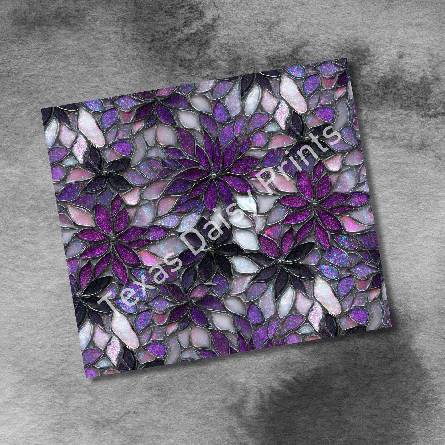 3D Spring Flowers Stained Glass 20oz Skinny Tumbler Wrap Png Tumbler Spring Flowers Tumbler Wrap Png Seamless Sublimation Design