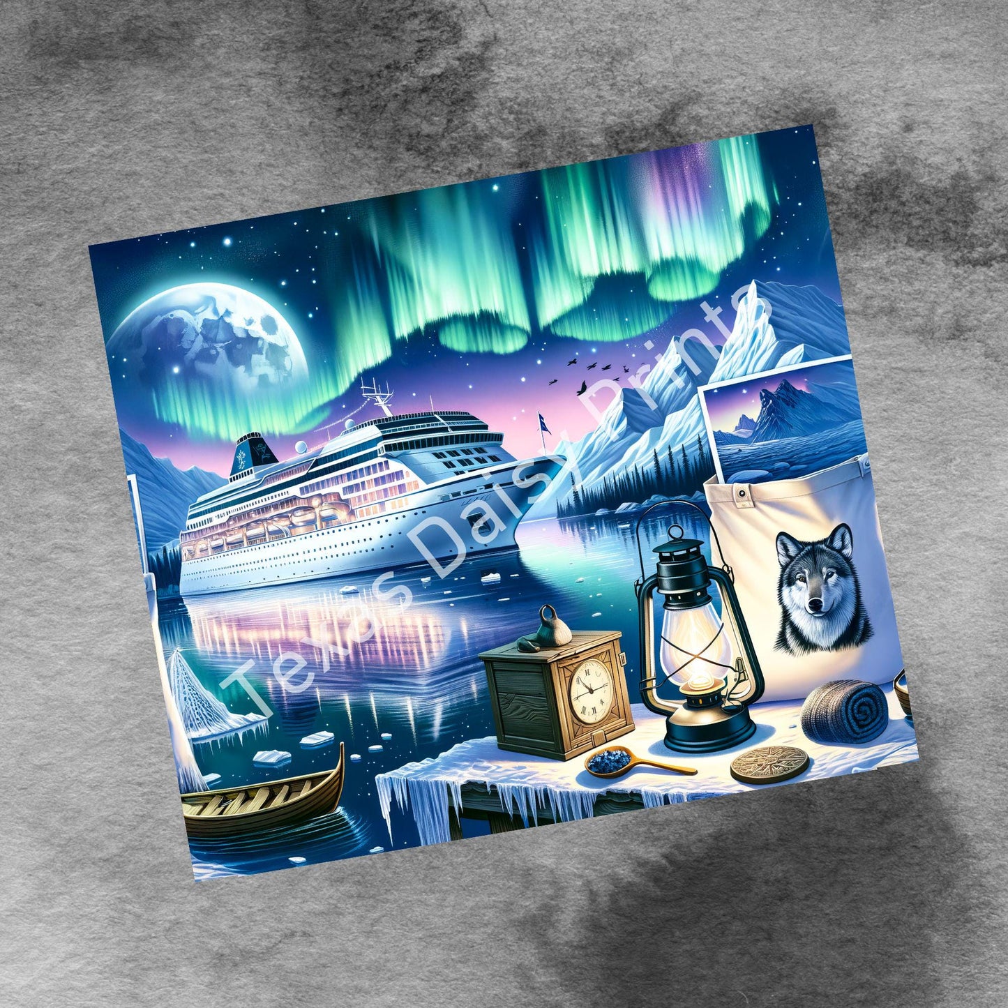 Cruise Time Alaska, 20 oz Skinny Tumbler Wrap, PNG Alaska Nature Cruise Life Vacation Sublimation Design, Seamless Wrap, Digital Download