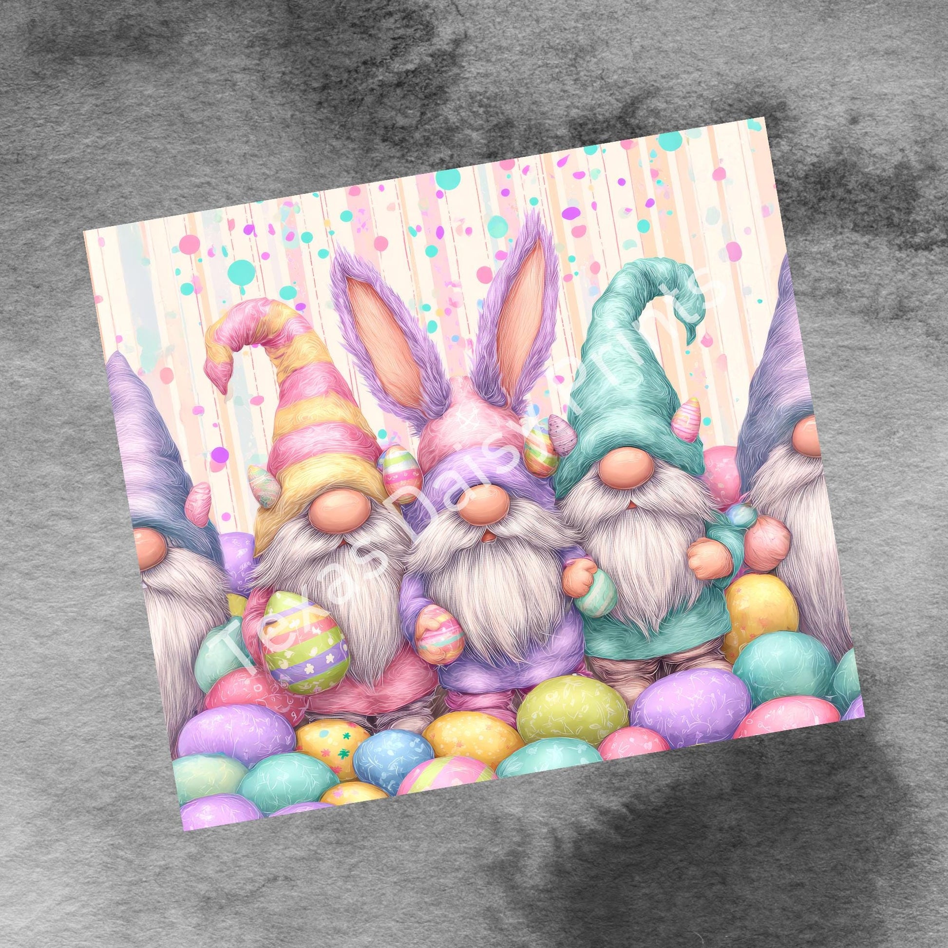 Cute Easter Gnomes 20oz Tumbler Wrap, Easter Eggs Png, Holiday Tumbler Png, 20oz Seamless Wrap, Digital Download