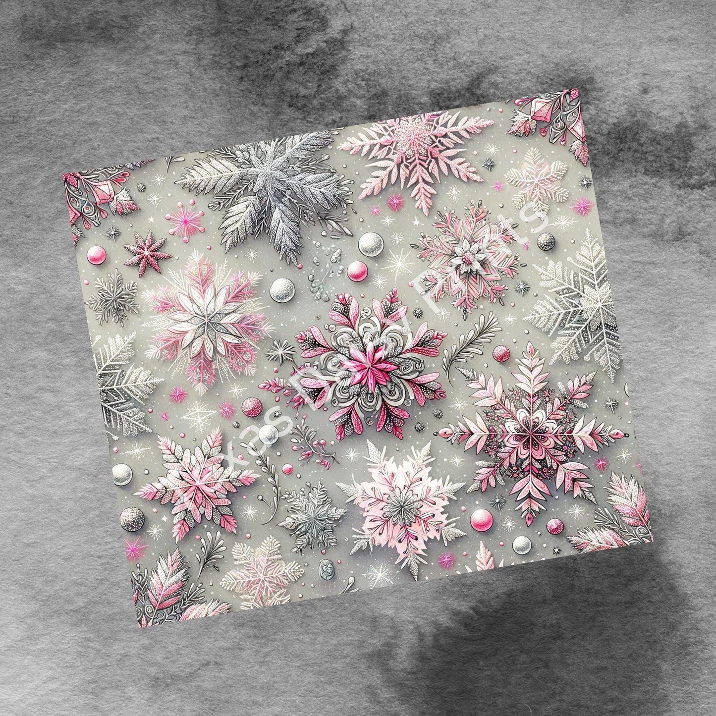 Winter Snowflakes 20oz Skinny Tumbler Wrap Design PNG, Holiday Seamless 20oz Sublimation Wrap, Digital Download