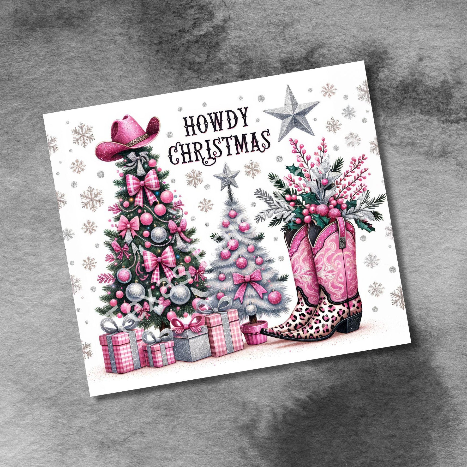 Country Western Christmas 20oz Skinny Tumbler Wrap,Seamless Digital Download PNG, Howdy Christmas Country Christmas Sublimation Design
