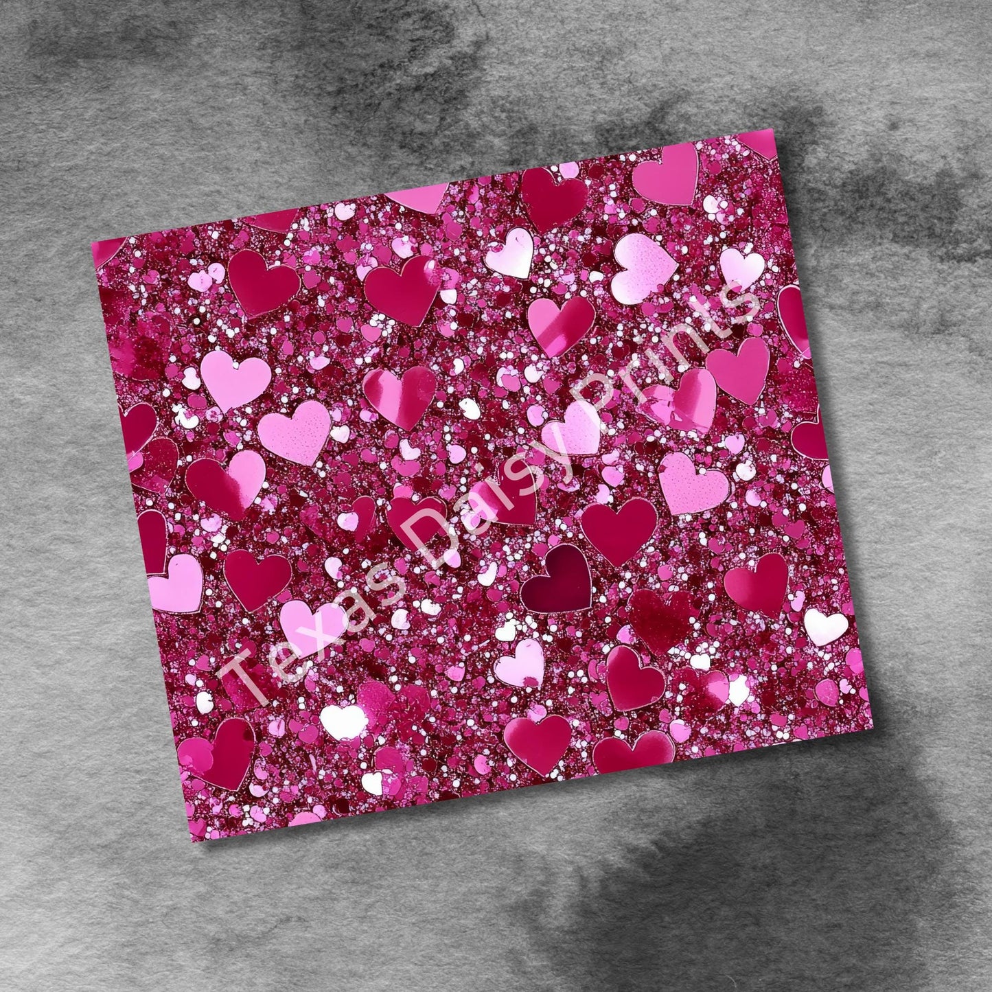 Valentines Hearts Hot Pink Glitter Sparkle 20 oz Skinny Tumbler Seamless Sublimation Design Templates,Straight PNG Digital Download