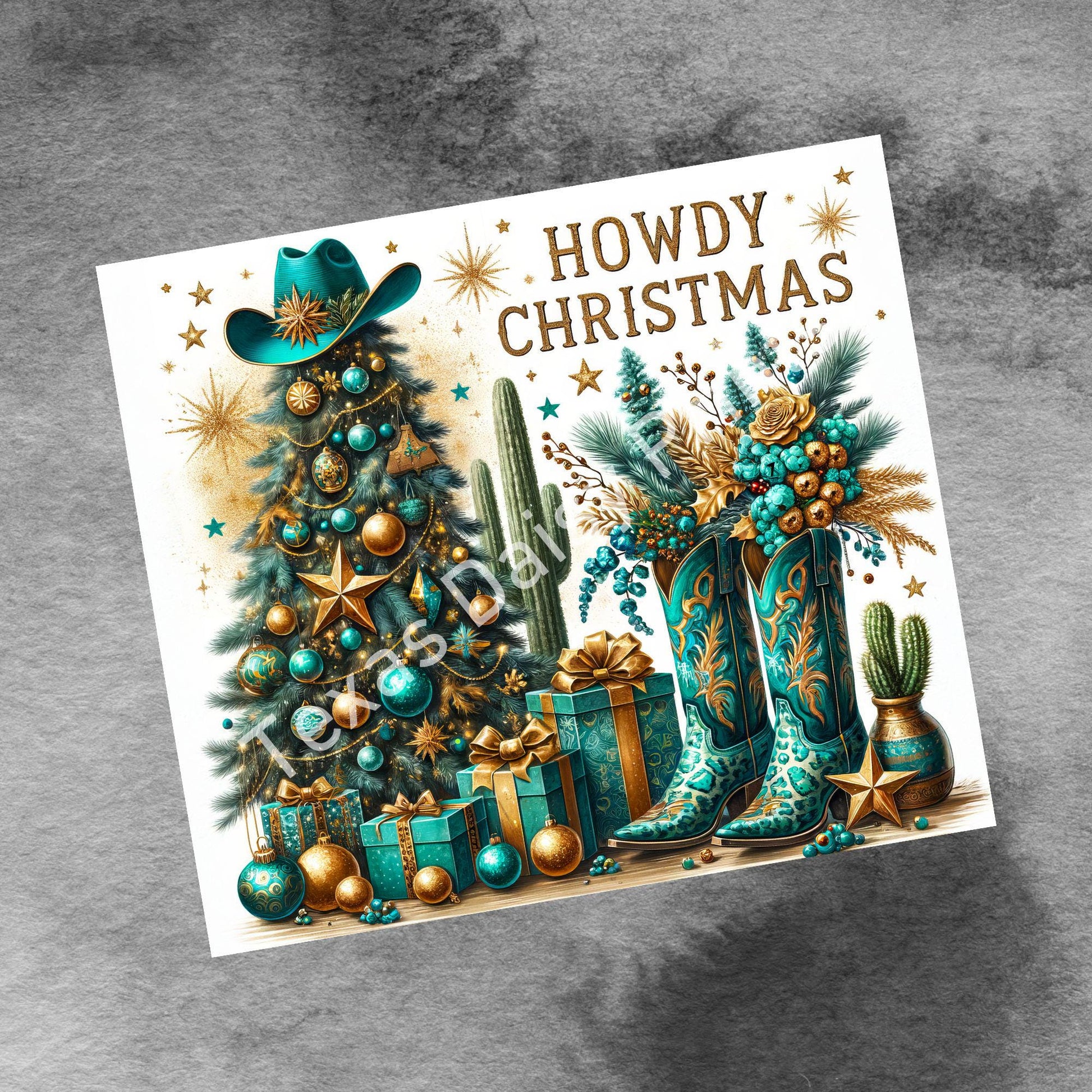 Seamless Country Western Christmas 20oz Skinny Tumbler Wrap, Digital Download PNG, Southwestern Country Christmas Sublimation Design