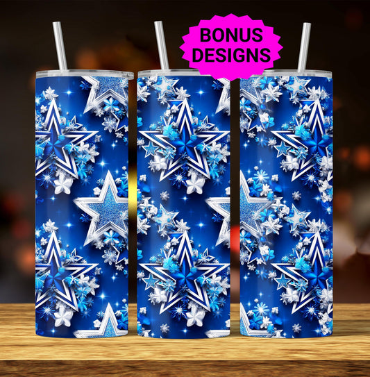 Cowboy Texas Stars 20oz Skinny Tumbler Sublimation Design Templates, Seamless PNG Digital Download