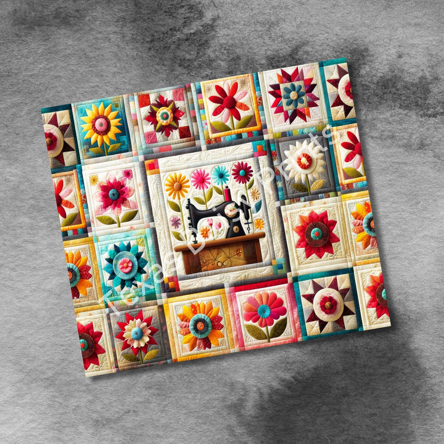 Quilting Sewing Spring 20oz Skinny Tumbler Seamless Sublimation Design Templates,Straight PNG Digital Download