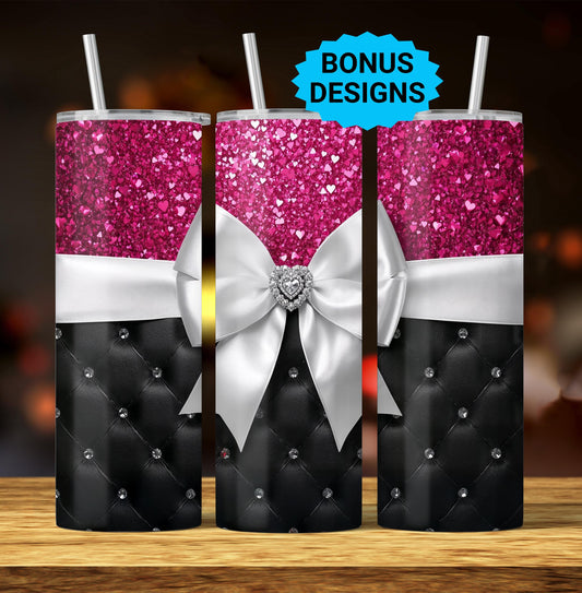 Luxury Tumbler Wrap Png, 20oz Seamless Sublimation Tumbler Design, Glam Bling Fancy Coquette Trendy Girly Digital Download
