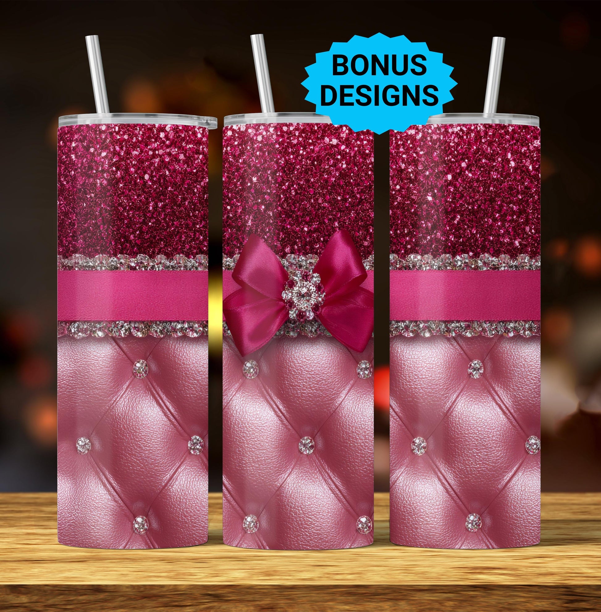 Luxury Tumbler Wrap Png, 20oz Seamless Sublimation Tumbler Design, Glam Bling Fancy Coquette Trendy Girly Digital Download