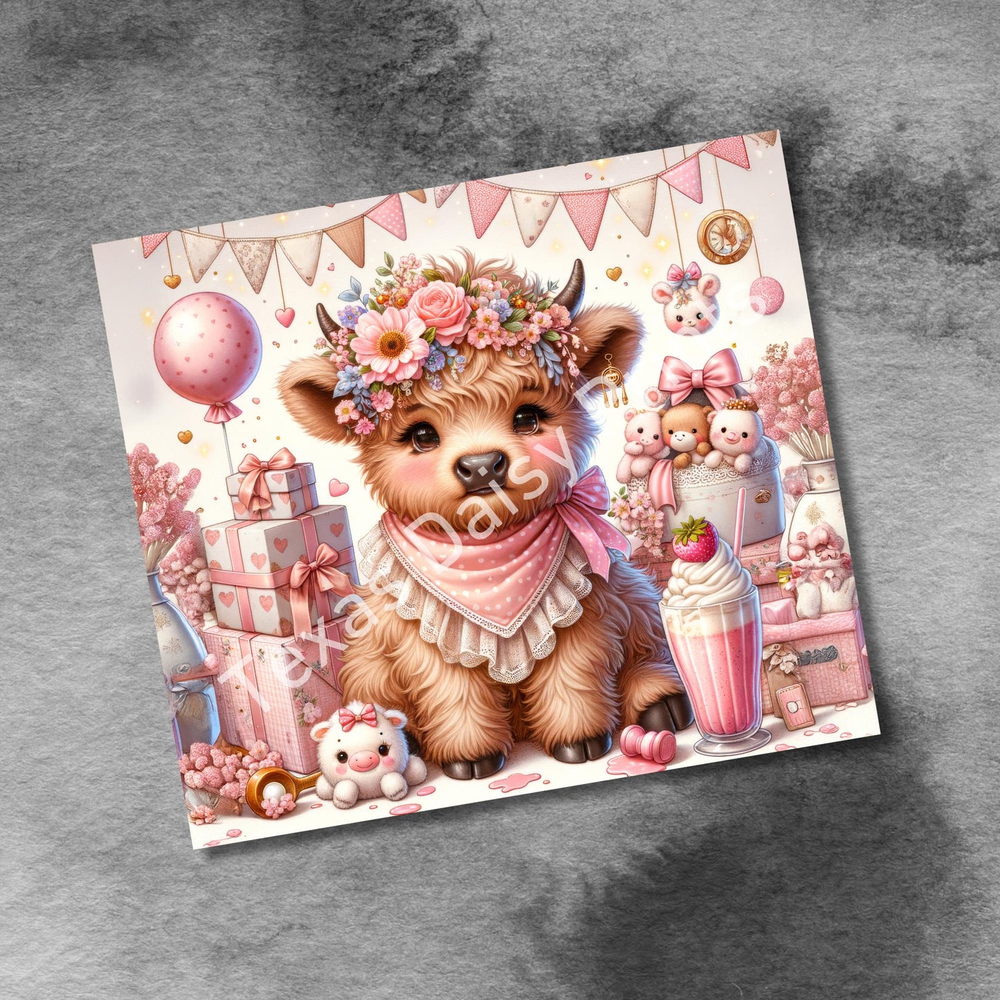 Highland Cow Valentine Tumbler Wrap, 20oz Skinny Sublimastion Design, Cow Love Tumbler Wrap Seamless Straight PNG Digital Download