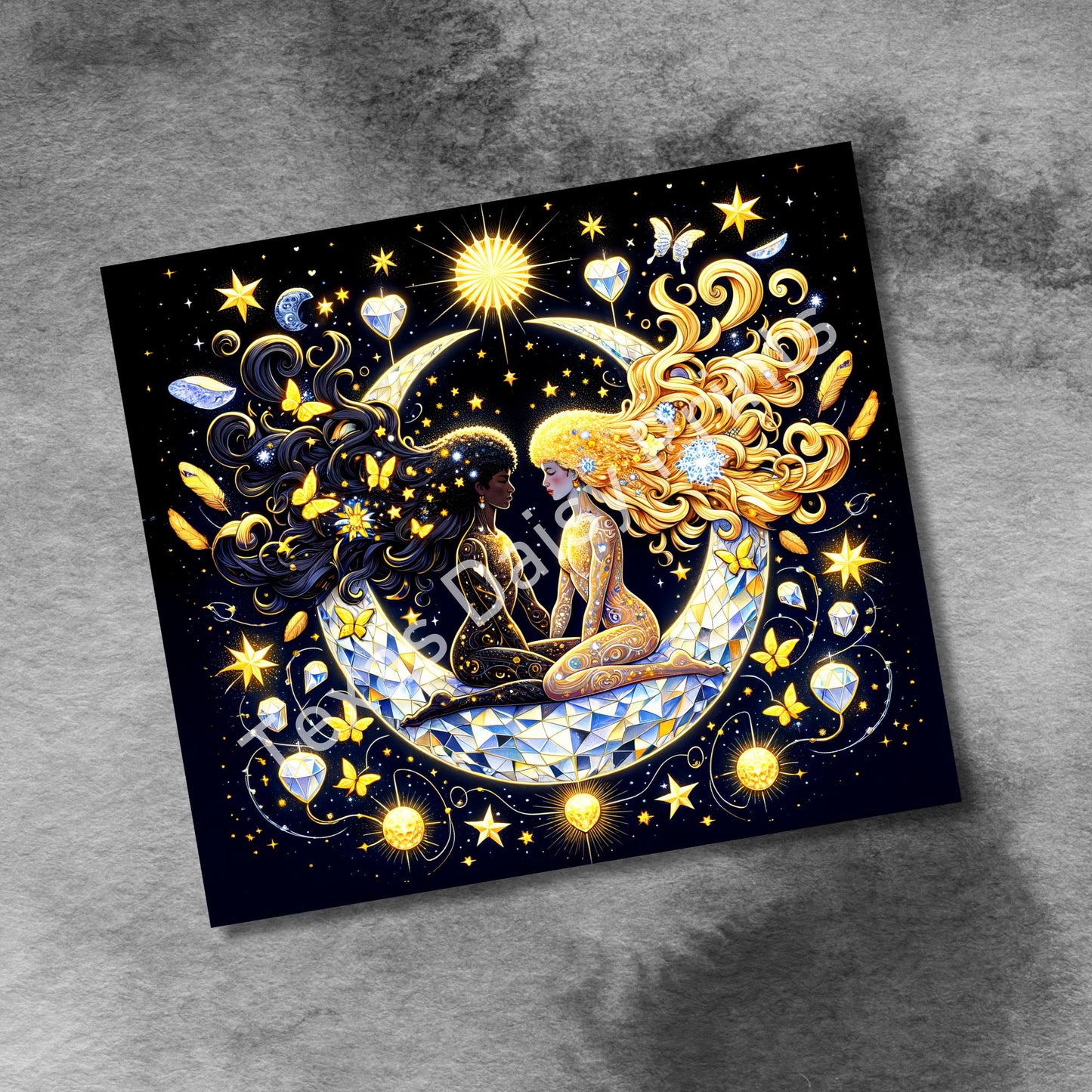 Gemini Zodiac 20oz Skinny Tumbler Wrap, Celestial Star Sign Sublimation Design, Tumbler Wrap Seamless Straight PNG Digital Download