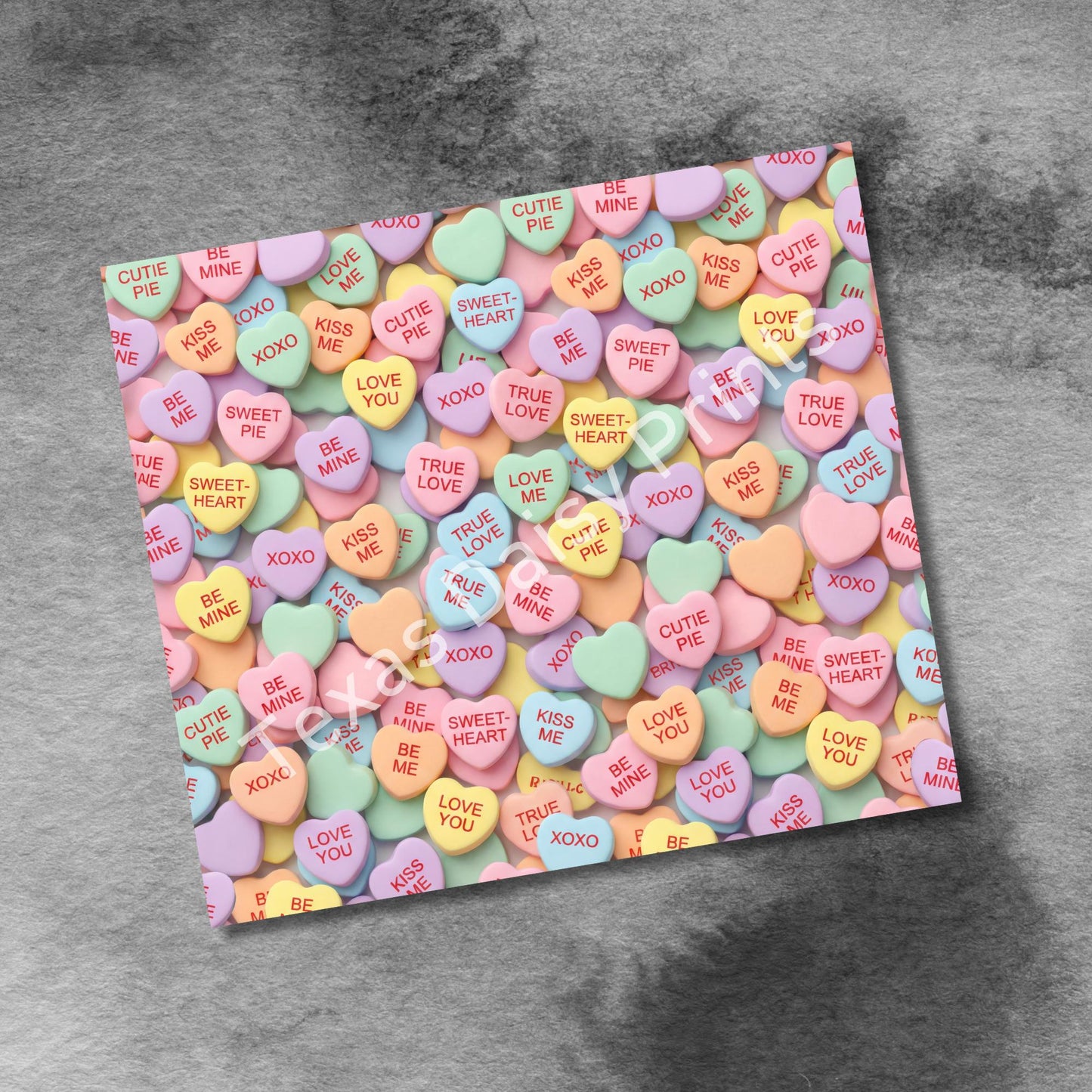 Conversation Hearts Valentines , 20oz Skinny Tumbler Wrap , Seamless Sublimation Tumbler Design, 20oz Skinny Tumbler Sublimation Design PNG