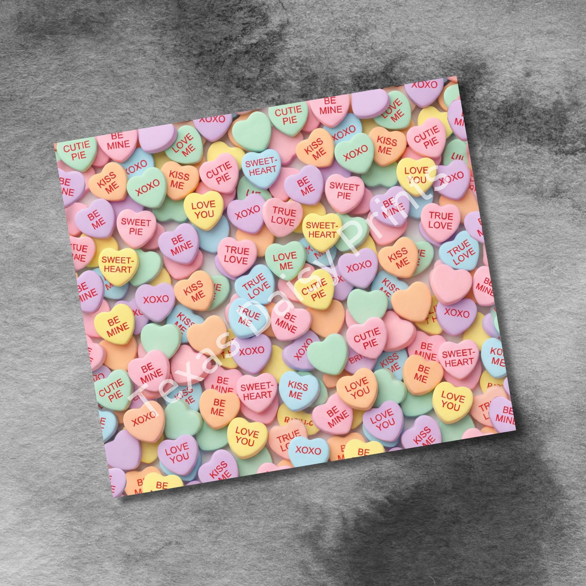 Conversation Hearts Valentines , 20oz Skinny Tumbler Wrap , Seamless Sublimation Tumbler Design, 20oz Skinny Tumbler Sublimation Design PNG