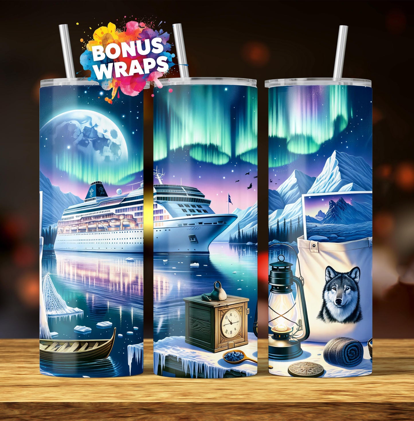 Cruise Time Alaska, 20 oz Skinny Tumbler Wrap, PNG Alaska Nature Cruise Life Vacation Sublimation Design, Seamless Wrap, Digital Download