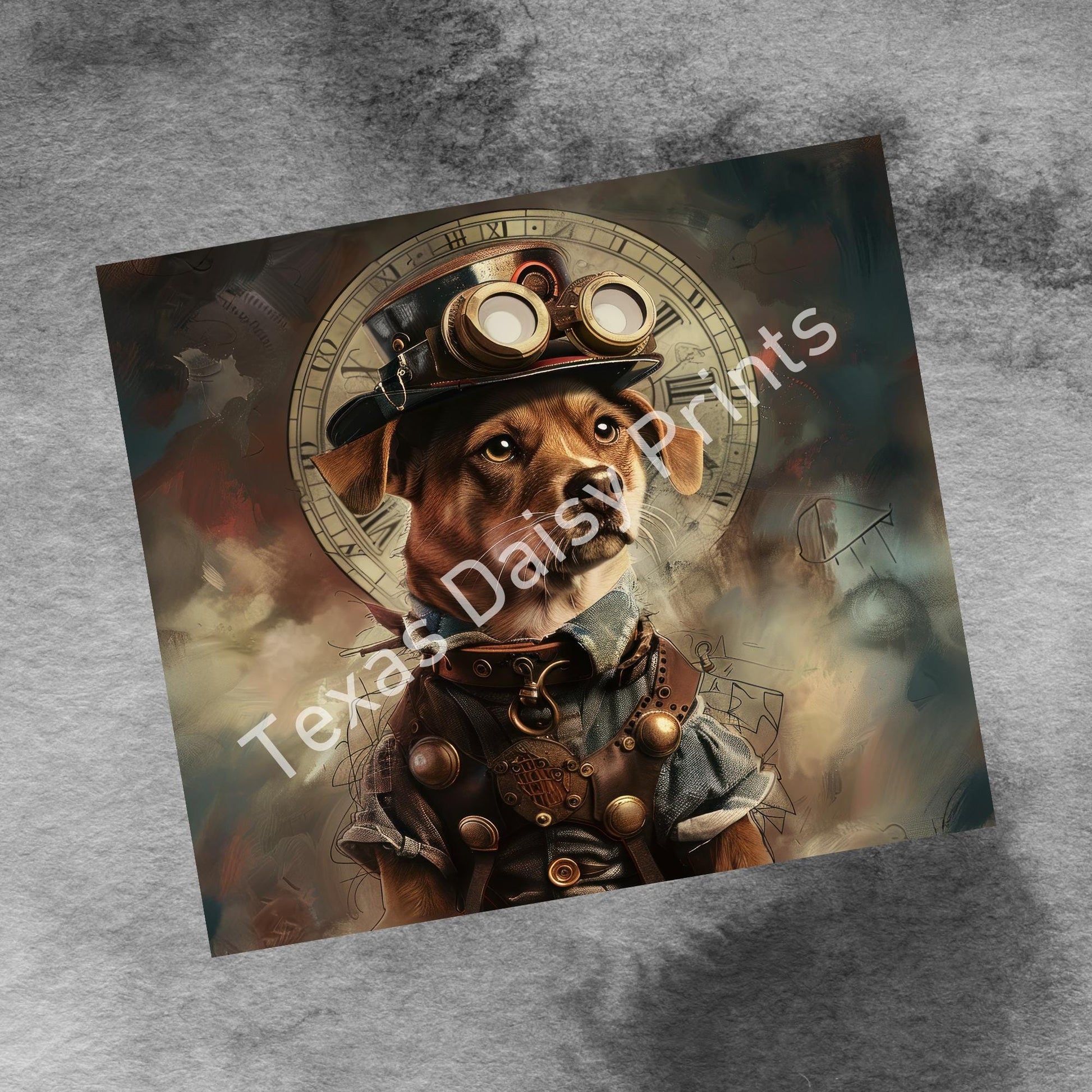 Steampunk Dogs 20oz Skinny Tumbler Wrap, Vintage Dog Seamless Sublimation Design Templates, Tumbler Straight PNG Digital Download