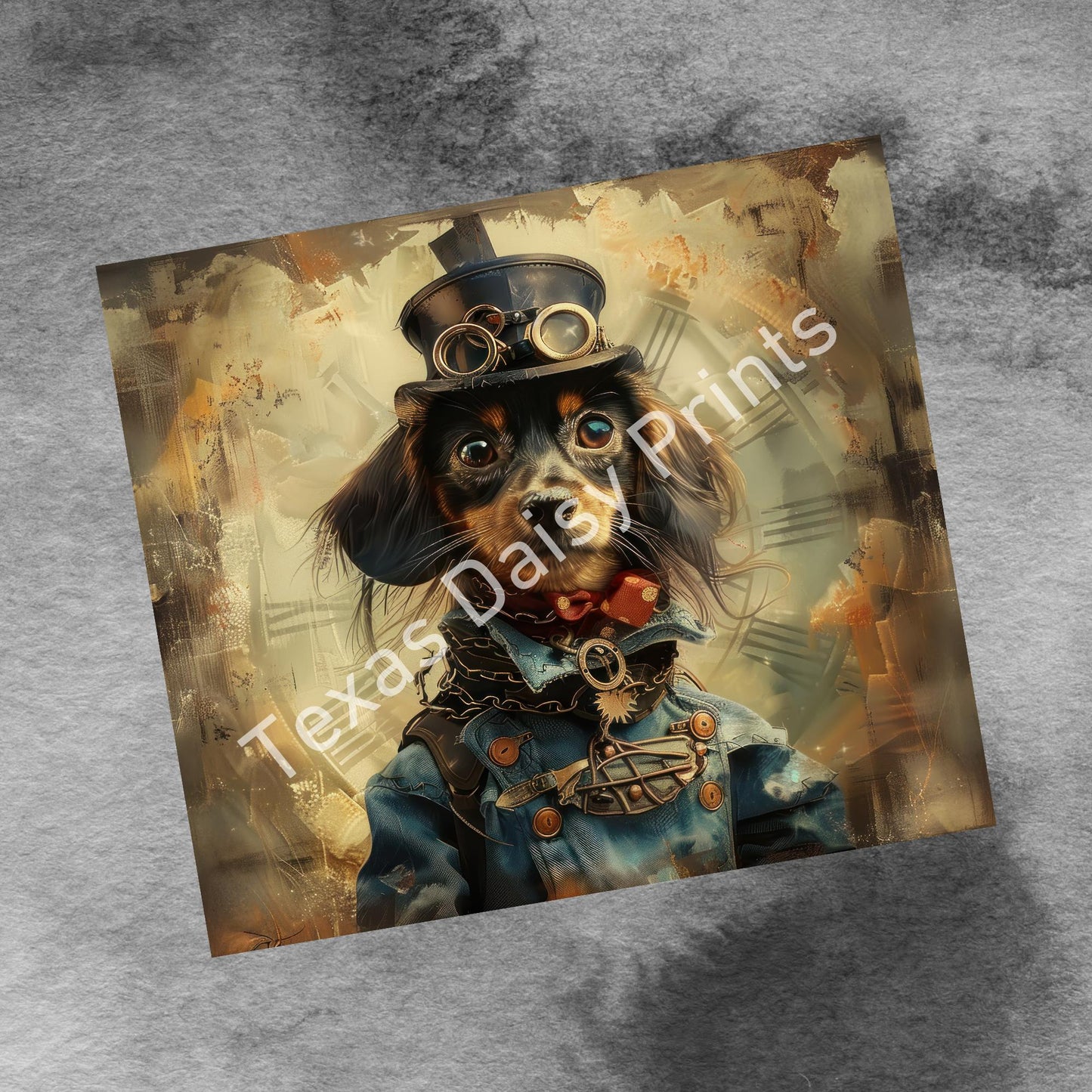 Steampunk Dogs 20oz Skinny Tumbler Wrap, Vintage Dog Seamless Sublimation Design Templates, Tumbler Straight PNG Digital Download