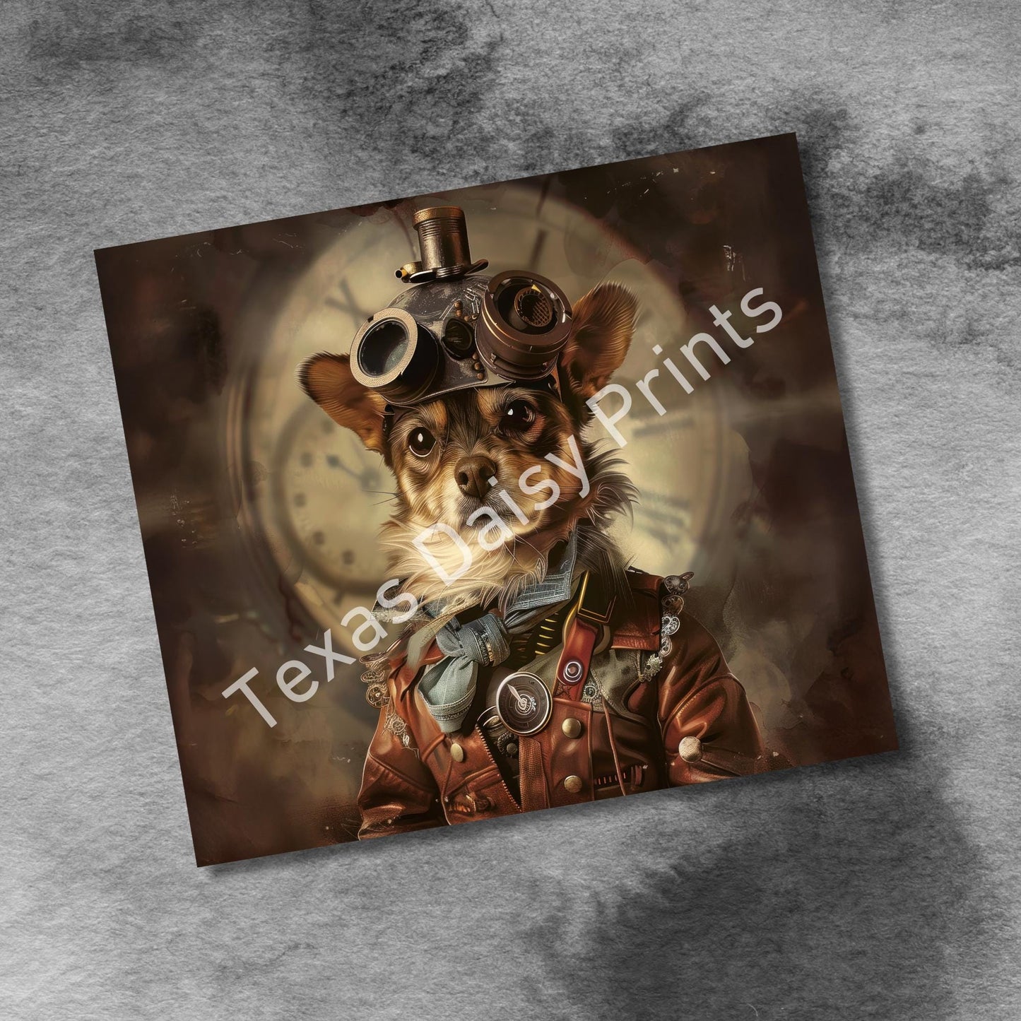 Steampunk Dogs 20oz Skinny Tumbler Wrap, Vintage Dog Seamless Sublimation Design Templates, Tumbler Straight PNG Digital Download