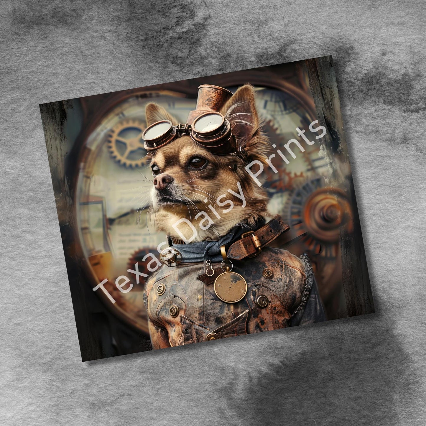 Steampunk Dogs 20oz Skinny Tumbler Wrap, Vintage Dog Seamless Sublimation Design Templates, Tumbler Straight PNG Digital Download