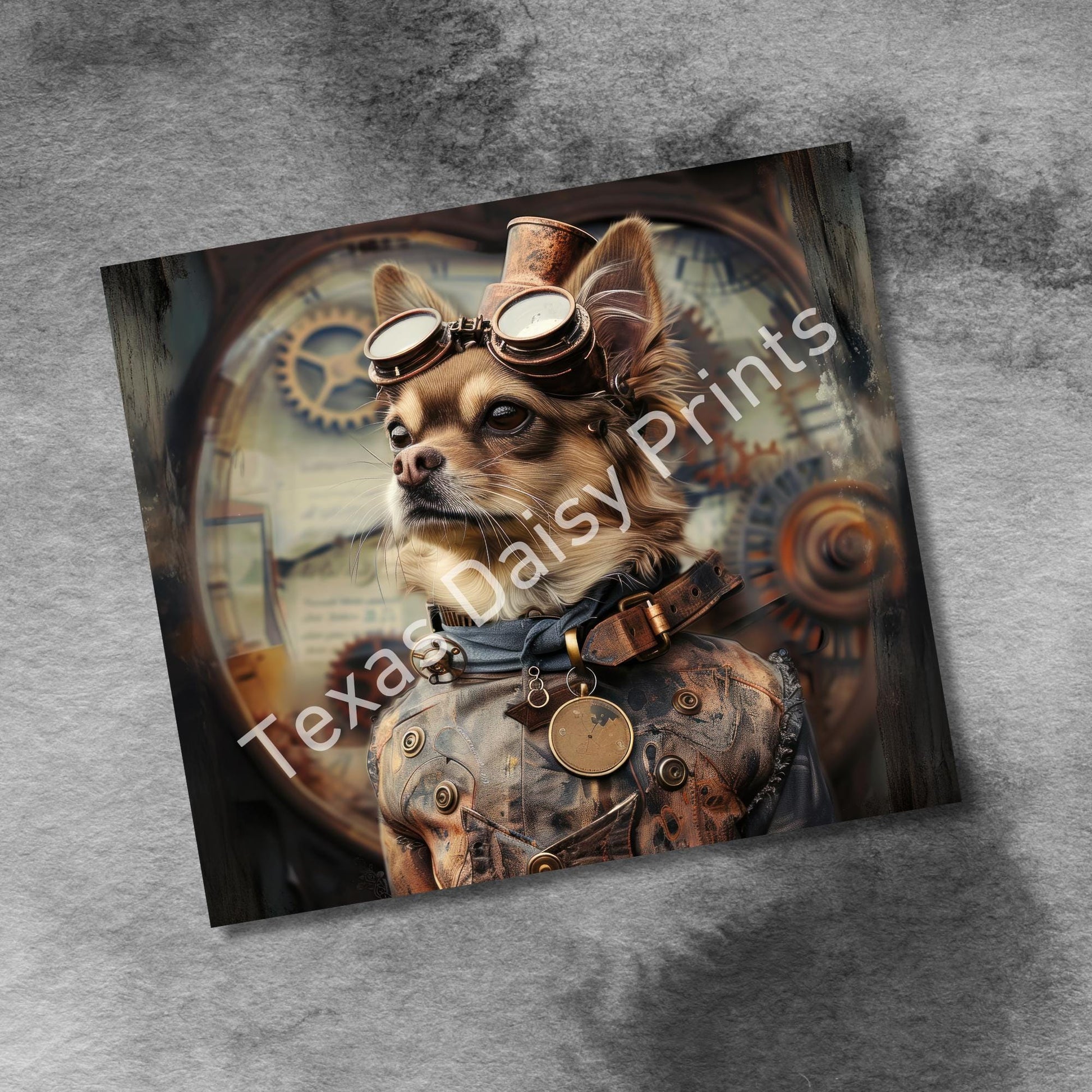 Steampunk Dogs 20oz Skinny Tumbler Wrap, Vintage Dog Seamless Sublimation Design Templates, Tumbler Straight PNG Digital Download