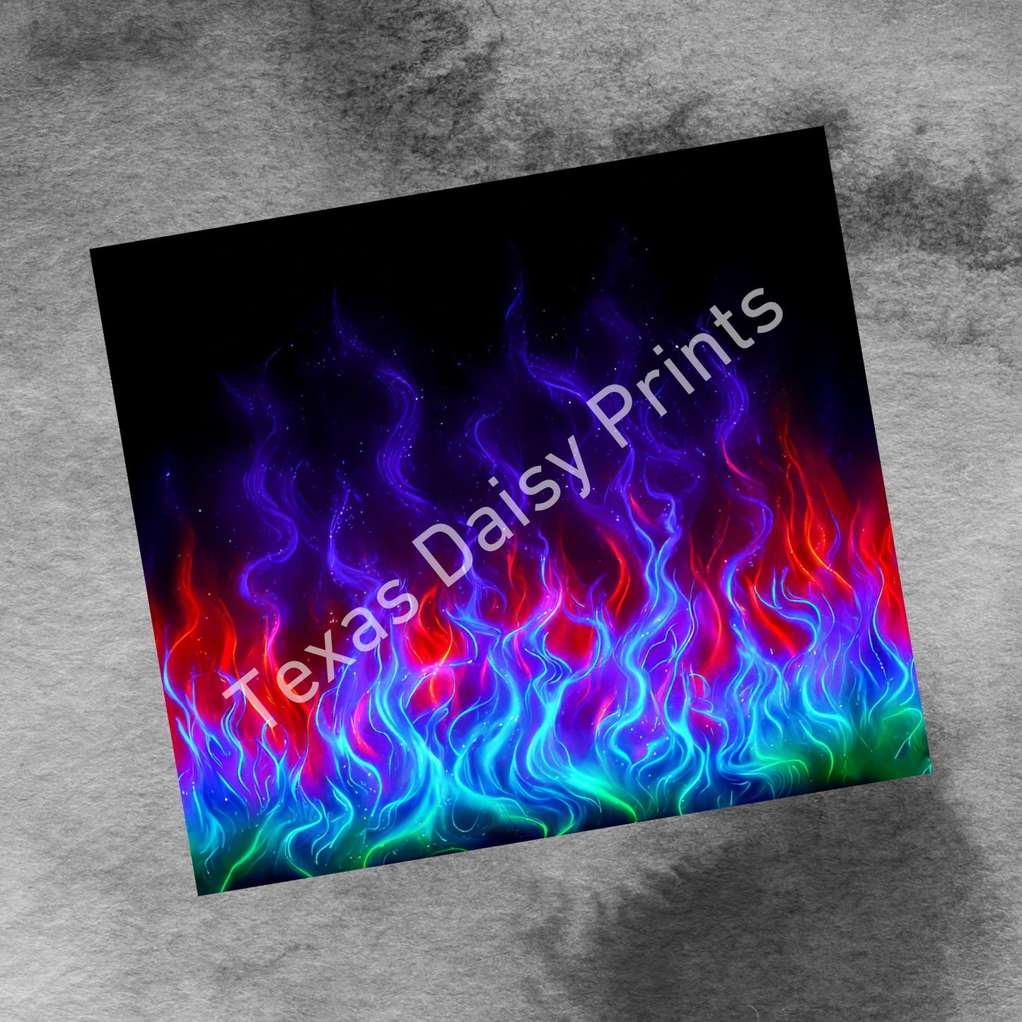 Neon Rainbow Fire Flames 20oz Skinny Tumbler Seamless Sublimation Design Templates,Straight PNG Digital Download