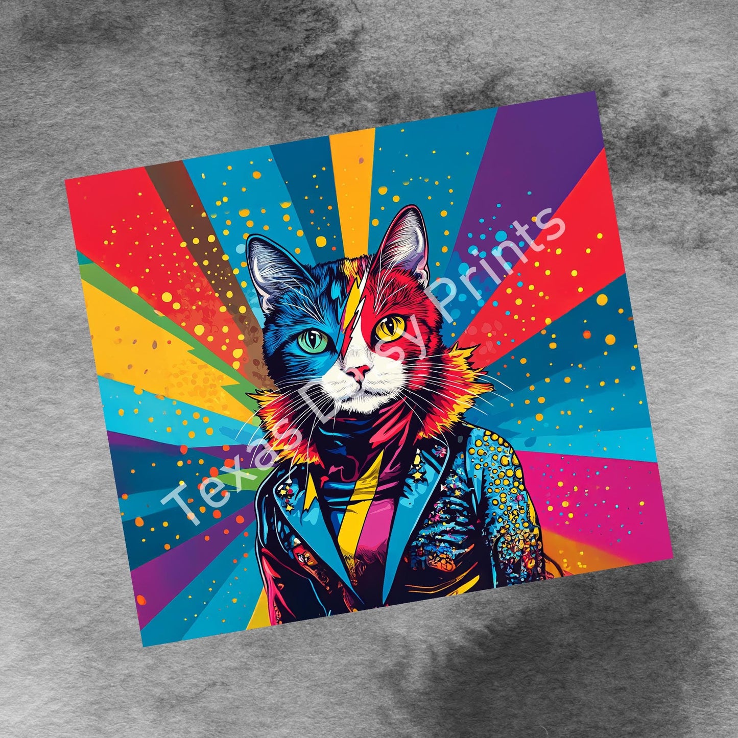 Cosmic Cat 20oz Skinny Tumbler, Cat Lover Seamless Sublimation Design Templates, Colorful Cat Tumbler Straight PNG Digital Download