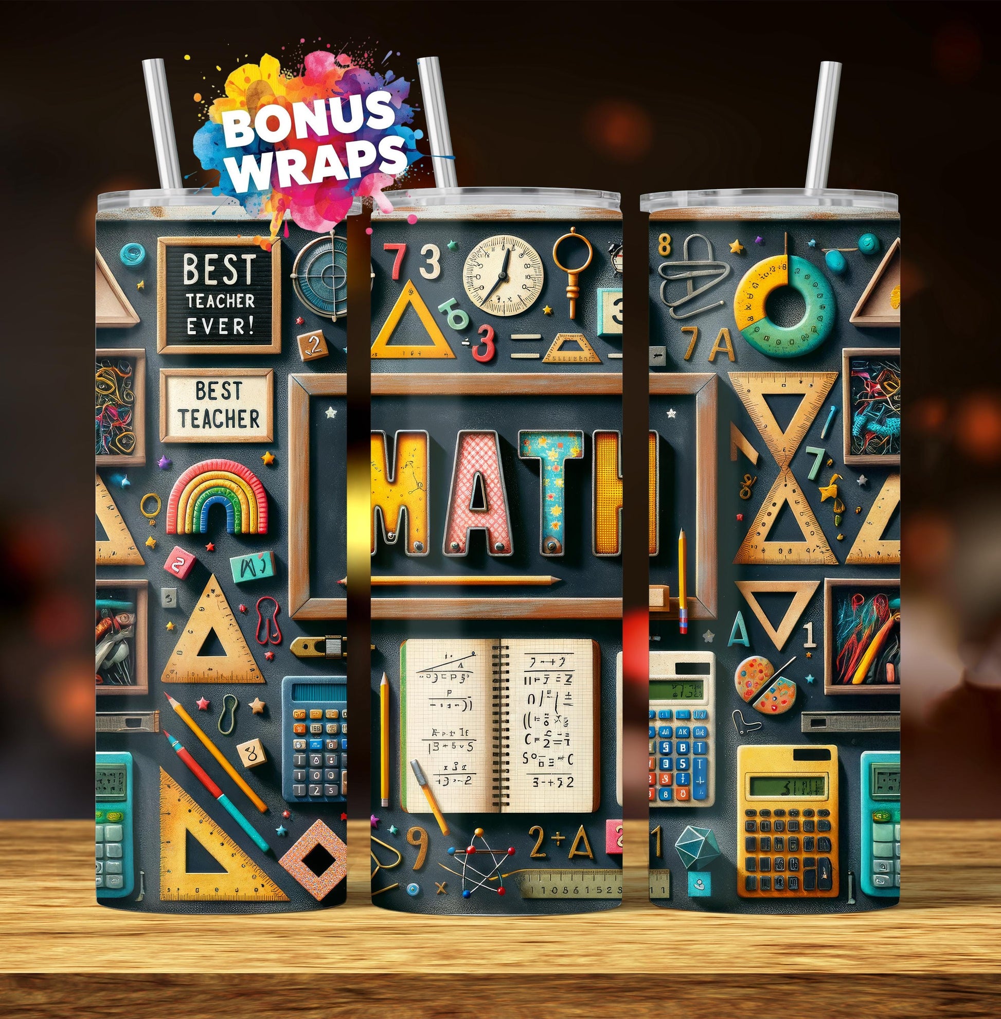 Teacher Life Tumbler Wrap, School Teaching Math 20 oz Skinny Tumbler Seamless Sublimation Design Digital Download PNG, Tumbler Wrap