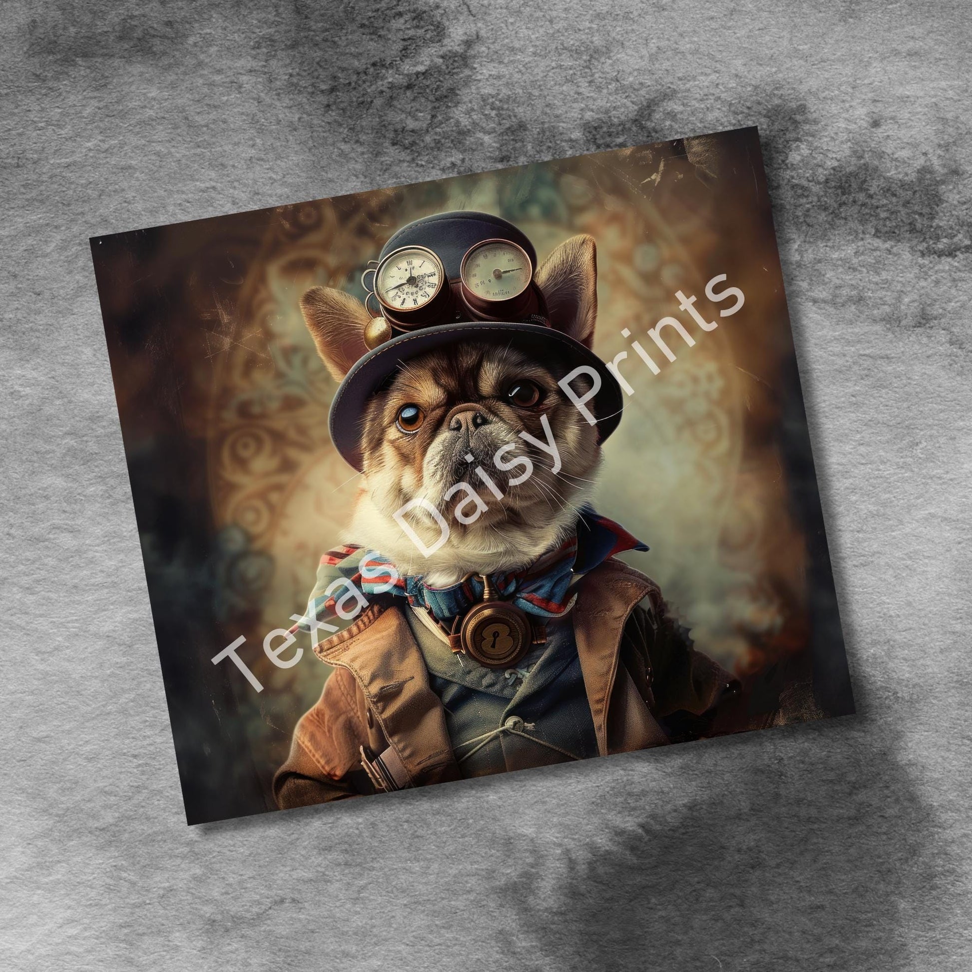 Steampunk Dogs 20oz Skinny Tumbler Wrap, Vintage Dog Seamless Sublimation Design Templates, Tumbler Straight PNG Digital Download