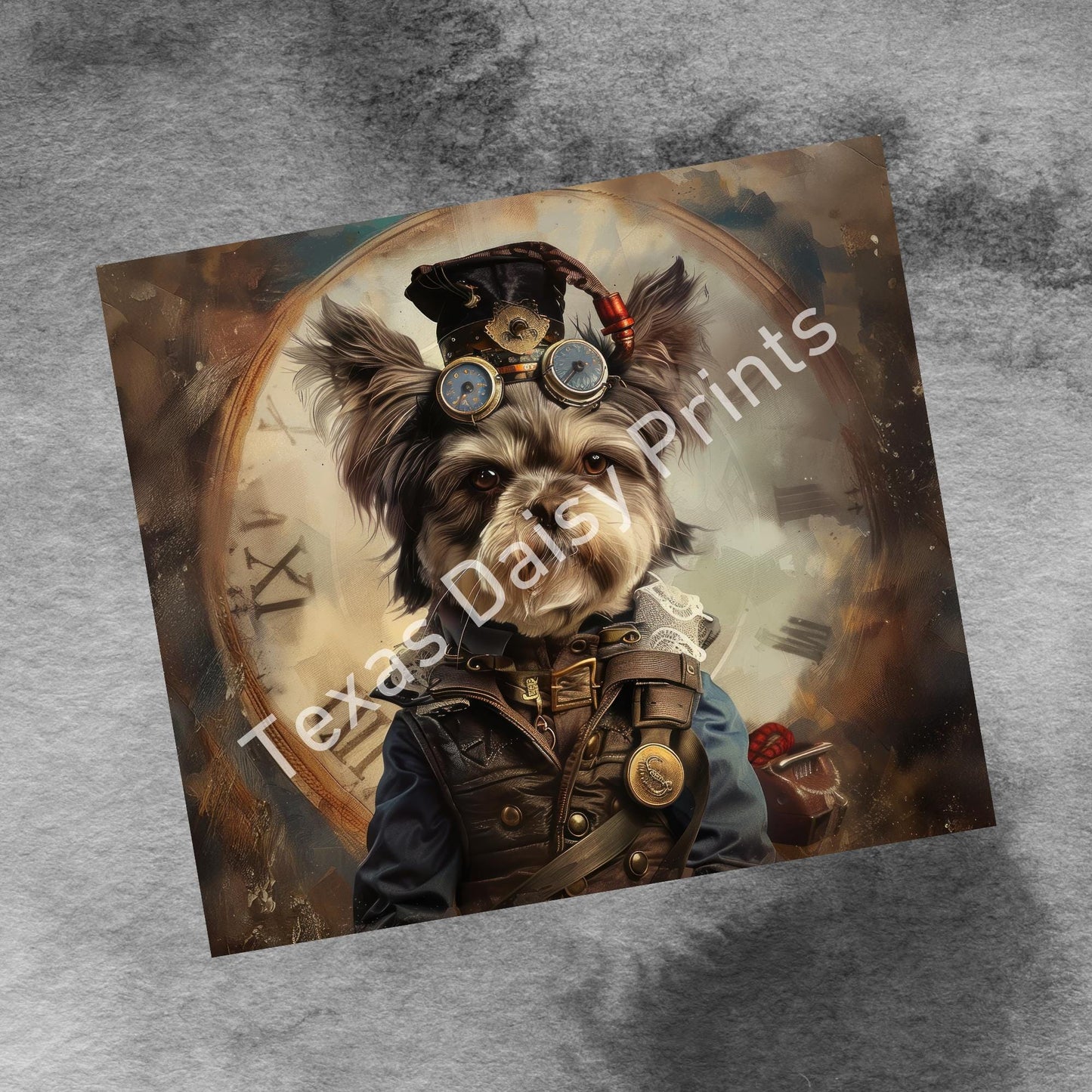 Steampunk Dogs 20oz Skinny Tumbler Wrap, Vintage Dog Seamless Sublimation Design Templates, Tumbler Straight PNG Digital Download