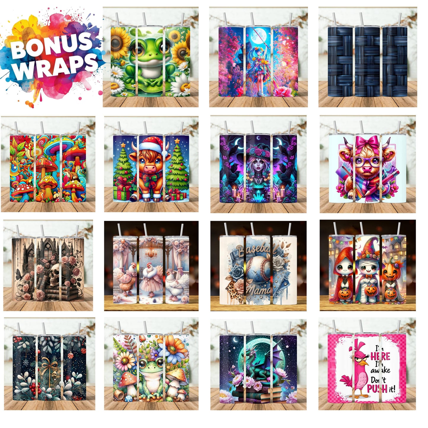 Western Patchwork Leather and Cow Hide 20oz Skinny Tumbler Wrap, Seamless Spring Flowers Country Western Sublimation Tumbler PNG Designs