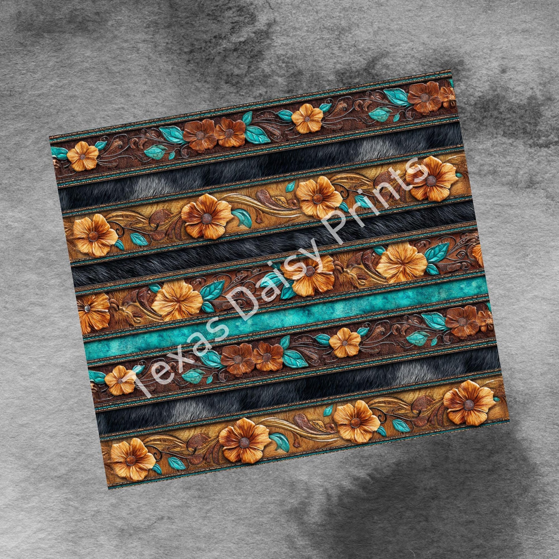 Western Leather and Cow Hide 20oz Skinny Tumbler Wrap, Seamless Country Western Sublimation Tumbler PNG Designs