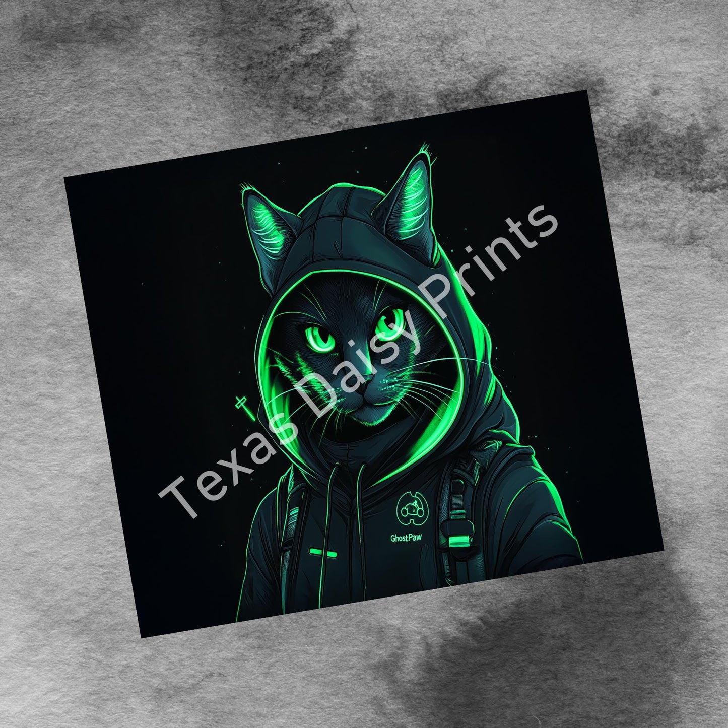 Ghost Cat 20oz Skinny Tumbler, Cat Lover Seamless Sublimation Design Templates, Ghost Paw Cat Tumbler Straight PNG Digital Download