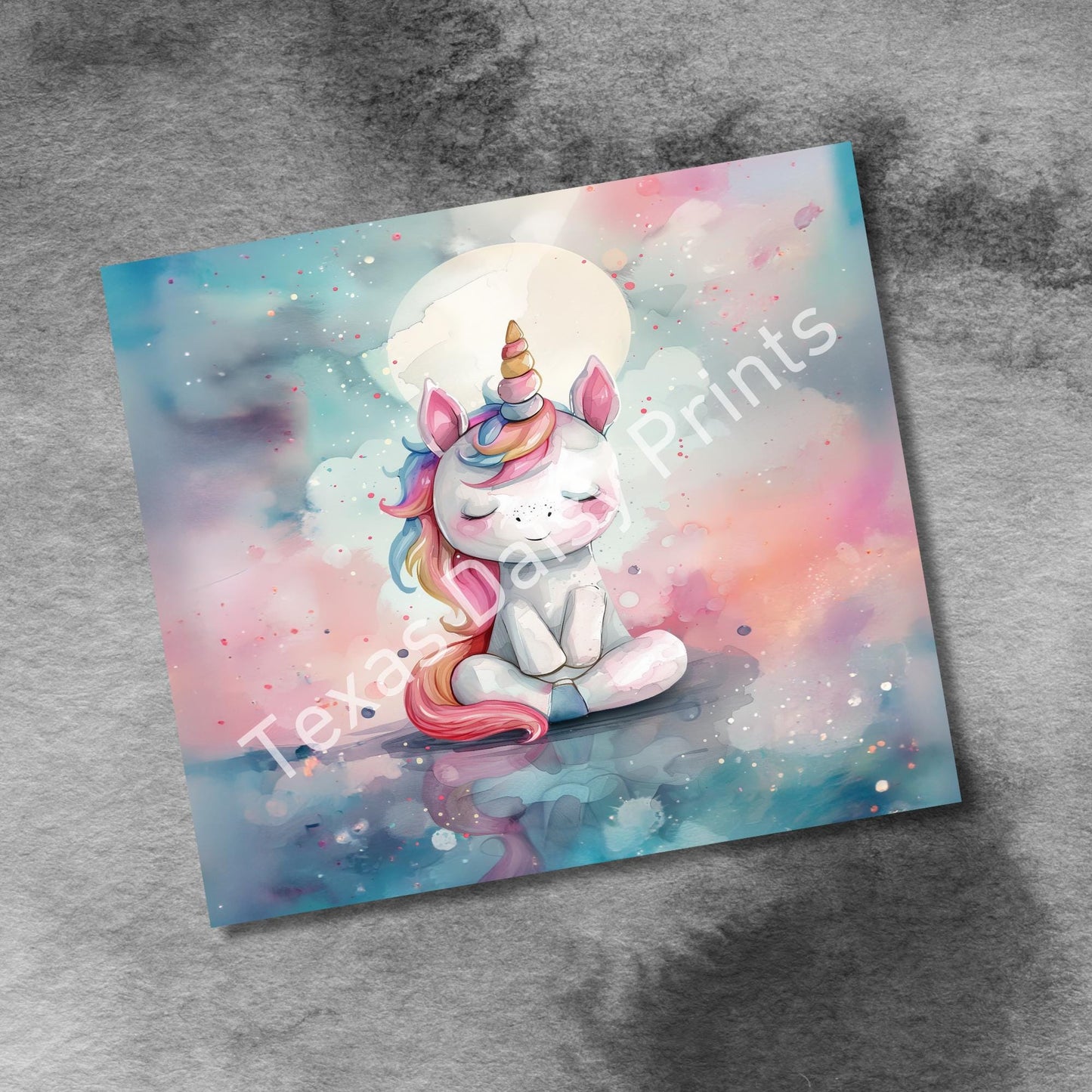 Unicorn Yoga 20oz Skinny Tumbler Wrap, Unicorn Lover Seamless Sublimation Design Straight PNG Digital Download