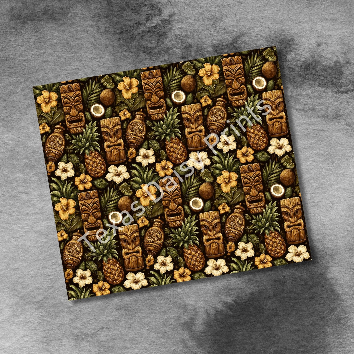 Tiki Tumbler Wrap 20 oz Skinny Tumbler Sublimation Design, Beach Tumbler Wrap, Tropical Tumbler, Hawaiian Tiki PNG, Digital Download