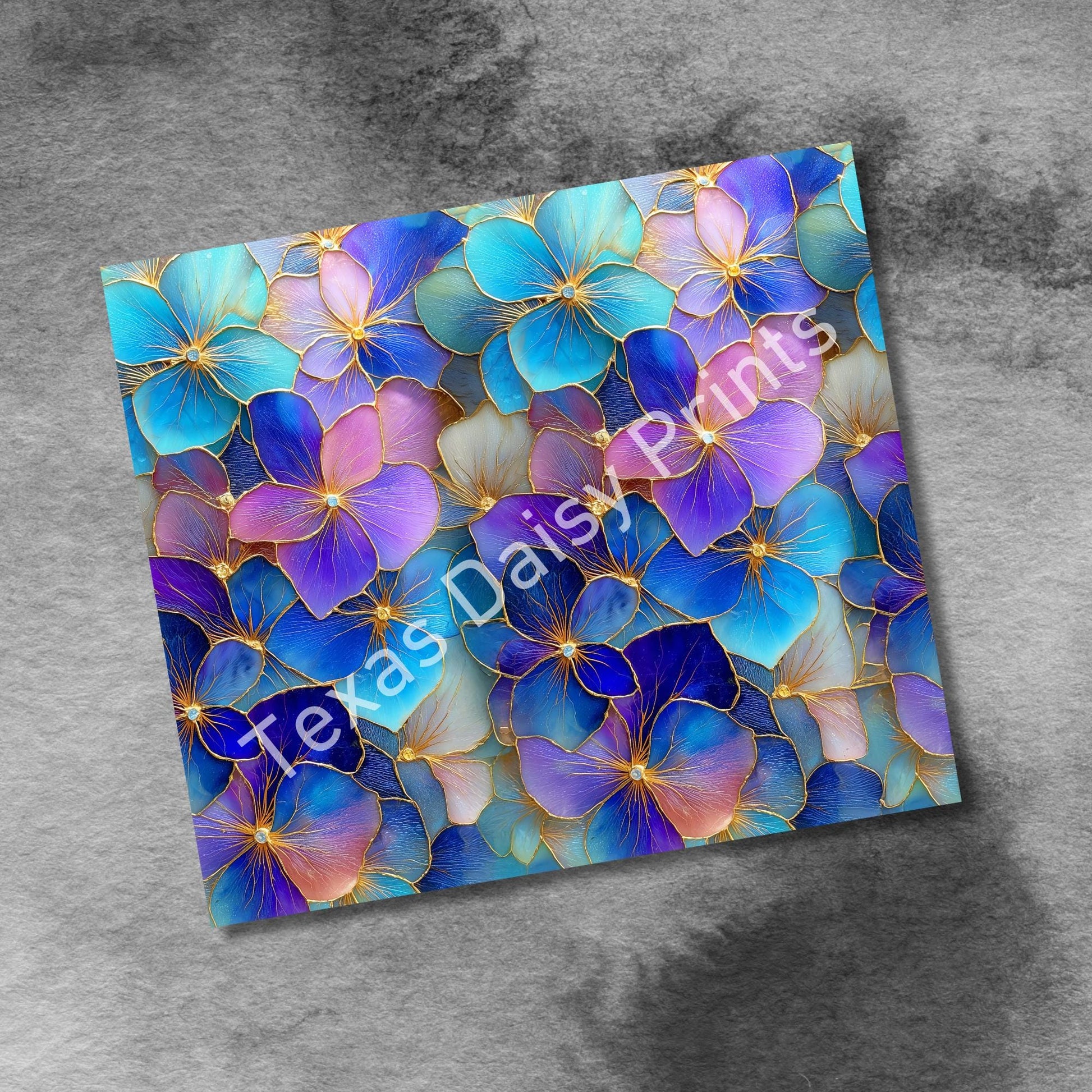 3D Stain Glass Spring Flowers 20oz Tumbler Wrap Png Tumbler, Spring Flowers Tumbler Seamless Sublimation Design