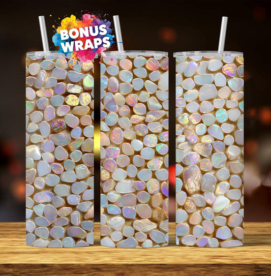 Seamless Opal and Gold Glitter 20oz Skinny Tumbler, Marble Seamless Sublimation Design Templates, Girly Tumbler PNG Digital Download