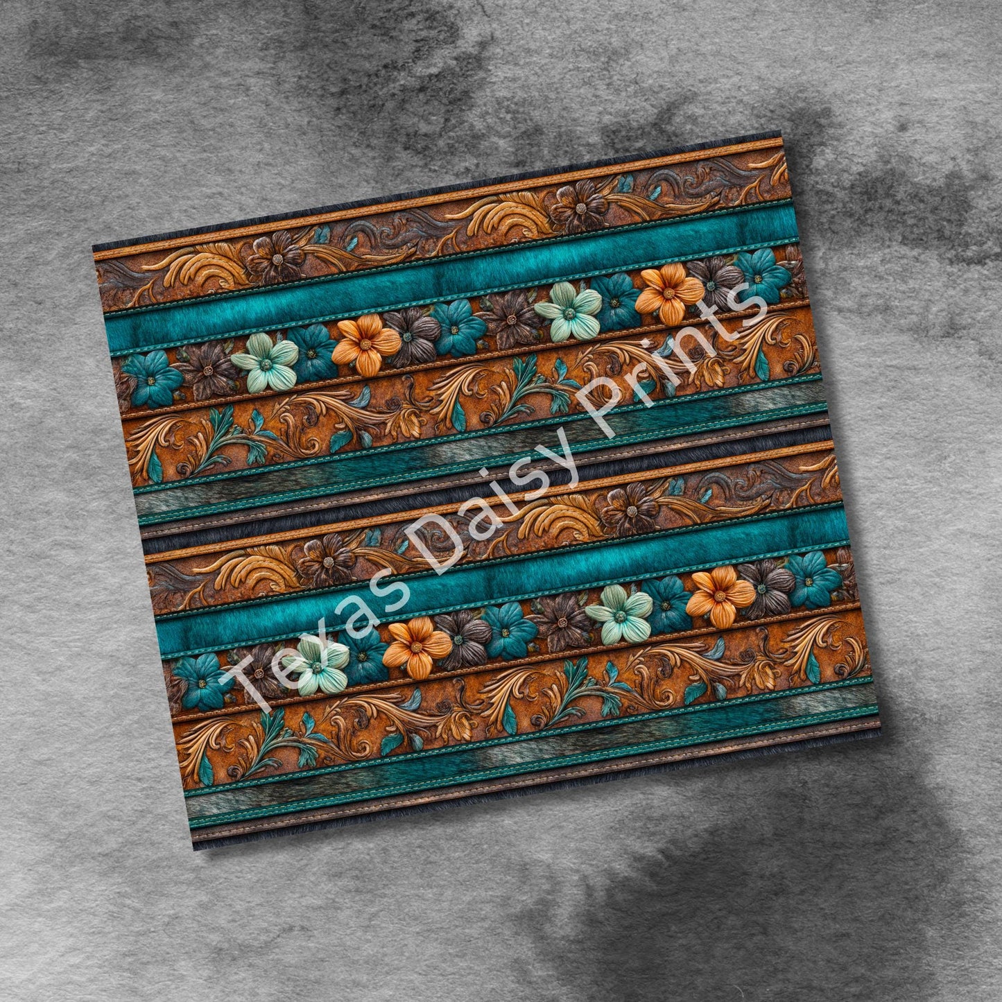 Western Leather and Cow Hide 20oz Skinny Tumbler Wrap, Seamless Country Western Sublimation Tumbler PNG Designs