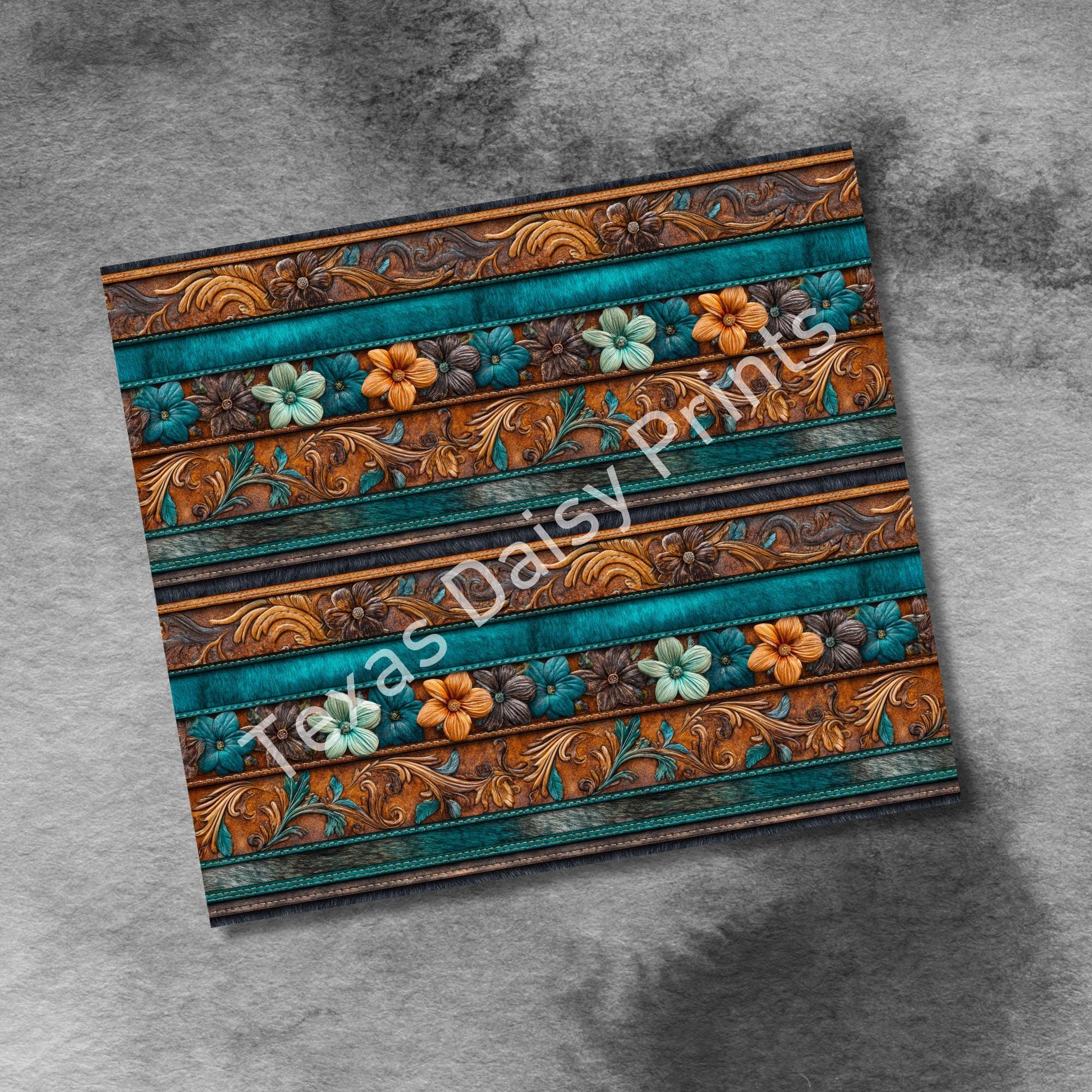 Western Leather and Cow Hide 20oz Skinny Tumbler Wrap, Seamless Country Western Sublimation Tumbler PNG Designs