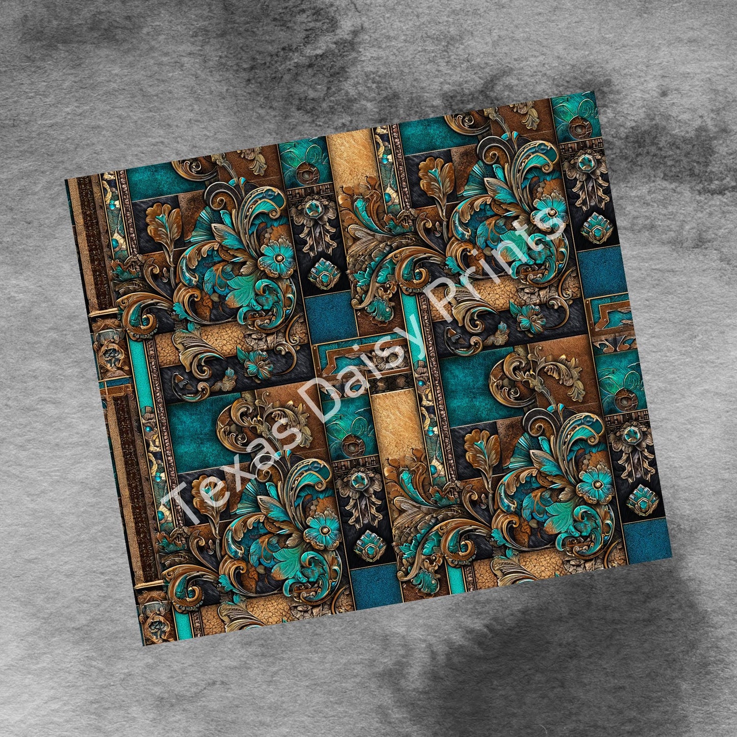 Western Patchwork Leather and Cow Hide 20oz Skinny Tumbler Wrap, Seamless Country Western Sublimation Tumbler PNG Designs