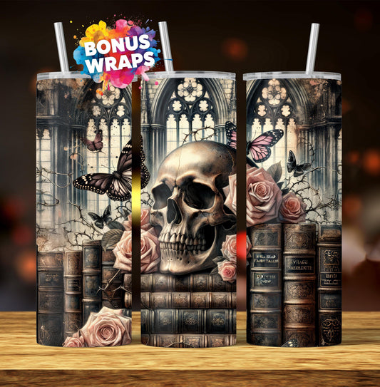 Romantasy Book Lover Sarcasm 20oz Skinny Tumbler Wrap PNG, 20 Oz Tumbler png, Gothic Fantasy Book Tumbler PNG Design Digital Download