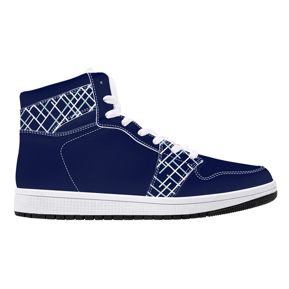 Navy with Abstract Design High-Performance Basketball Shoes