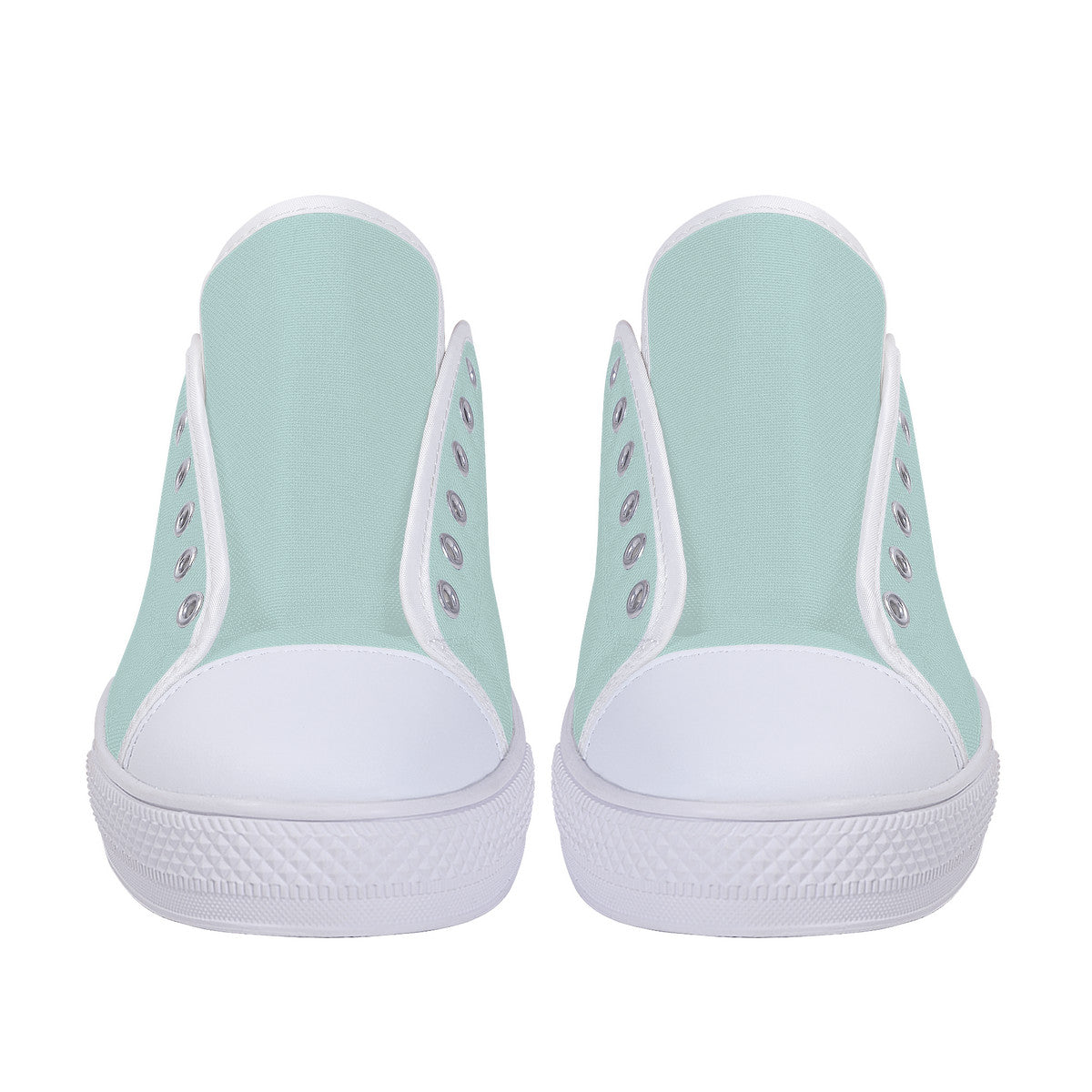 Real White Logo on Aqua Background Canvas Sneakers