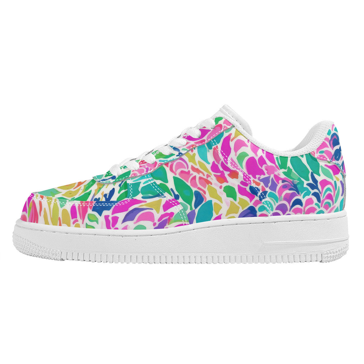 Enchanted Waves: Rainbow Mermaid Dancing in the Sea Unisex Air Force Sneakers