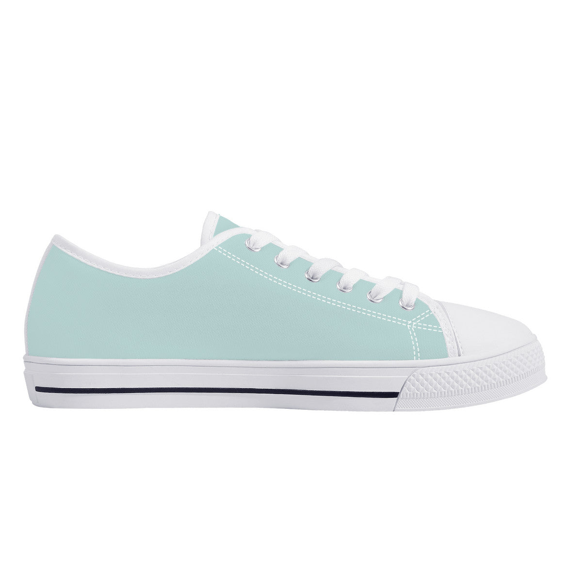 Real White Logo on Aqua Background Canvas Sneakers