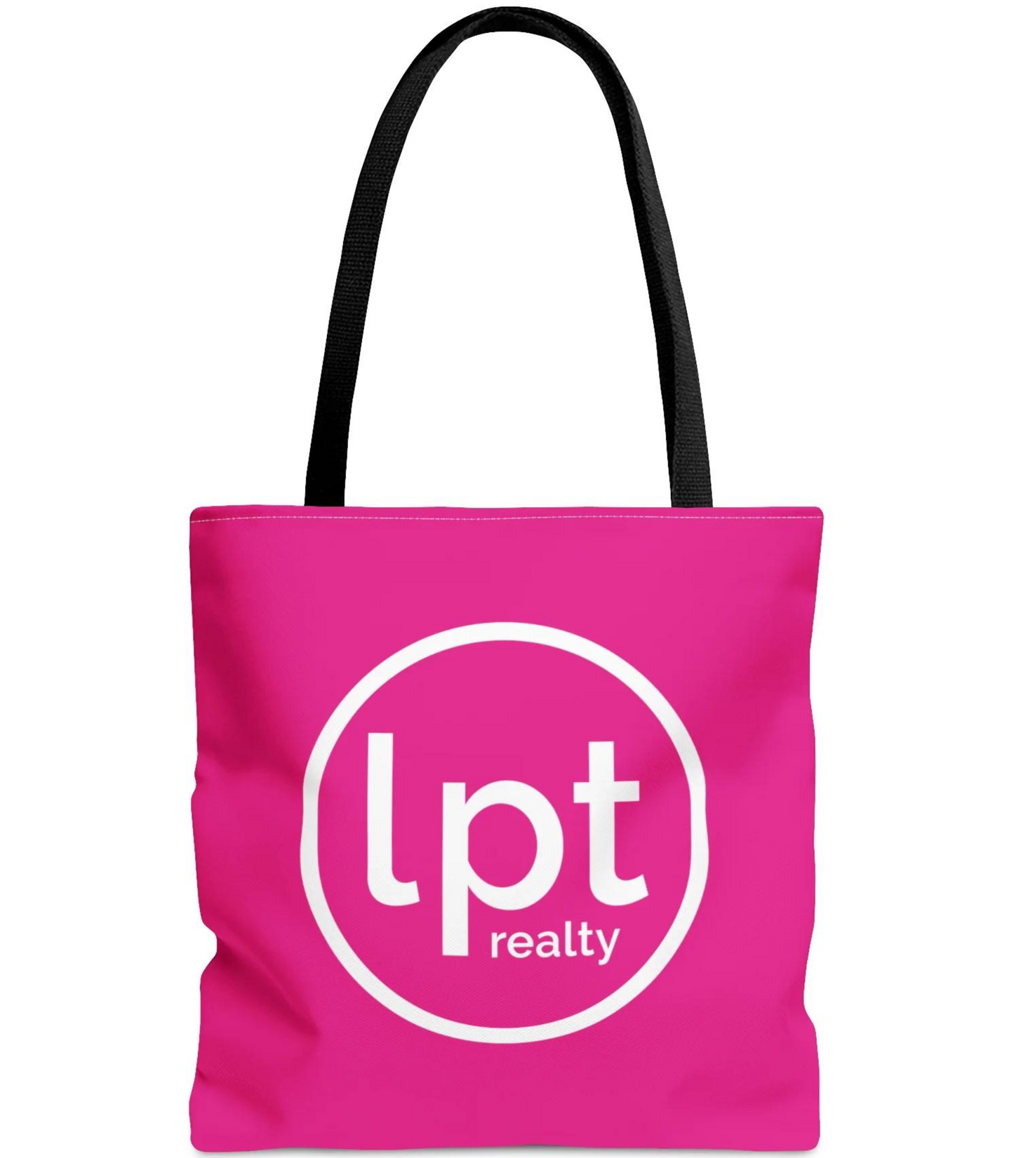 LPT Realty Logo White on Pink  - Canvas Tote 3 Sizes