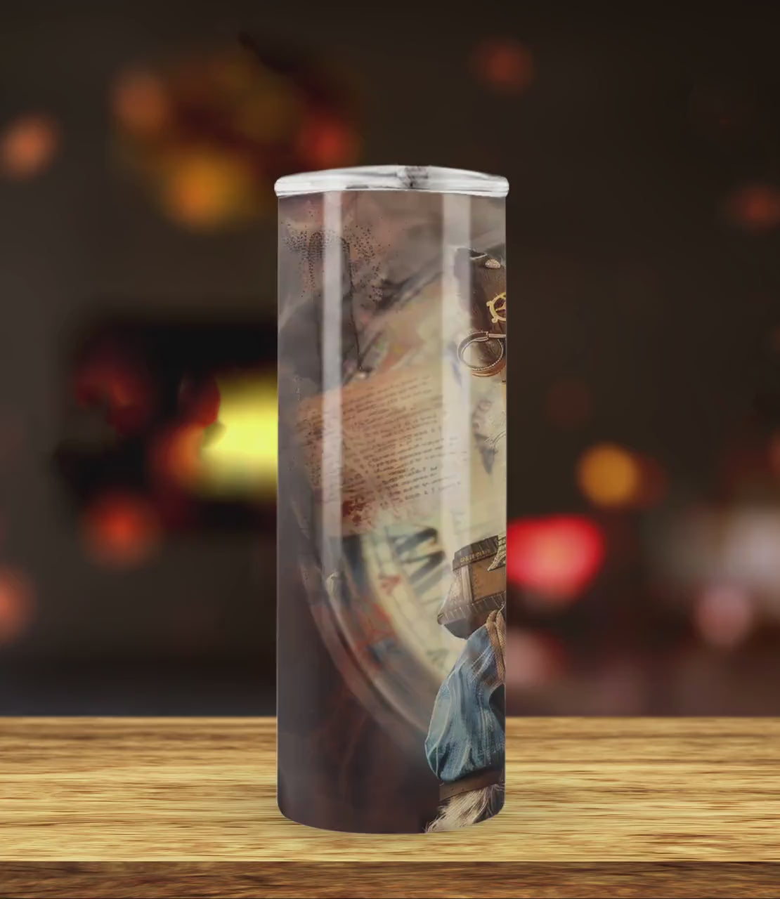 Steampunk Dogs 20oz Skinny Tumbler Wrap, Vintage Dog Seamless Sublimation Design Templates, Tumbler Straight PNG Digital Download