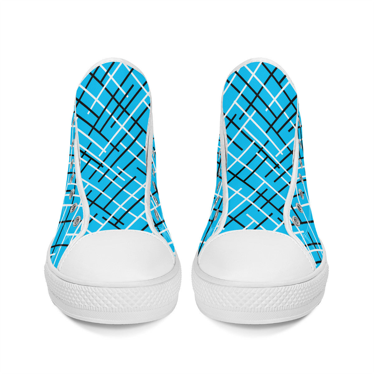 Work Hard Be Kind - Blue w/Lines Converse Style High Tops