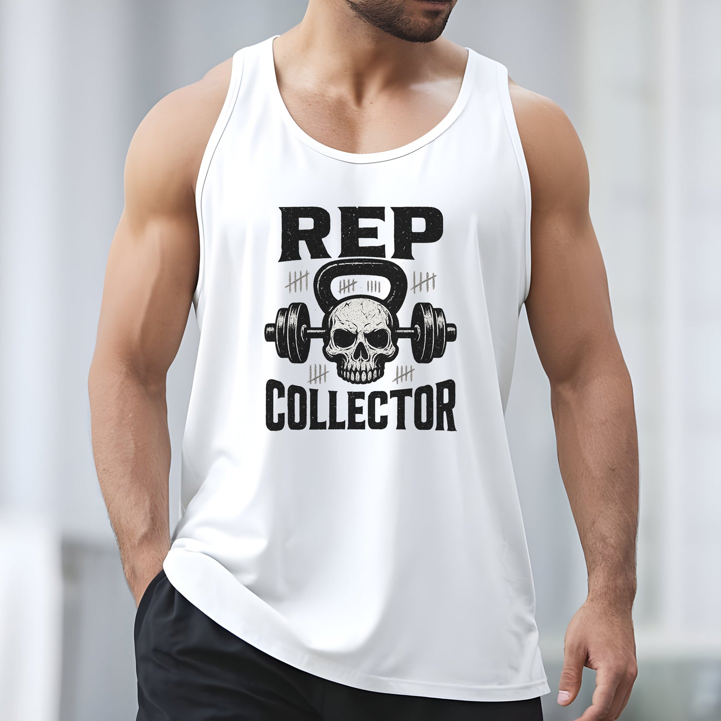 Funny Workout Tank Top Rep Collector, Workout Tank Unisex Jersey Tank