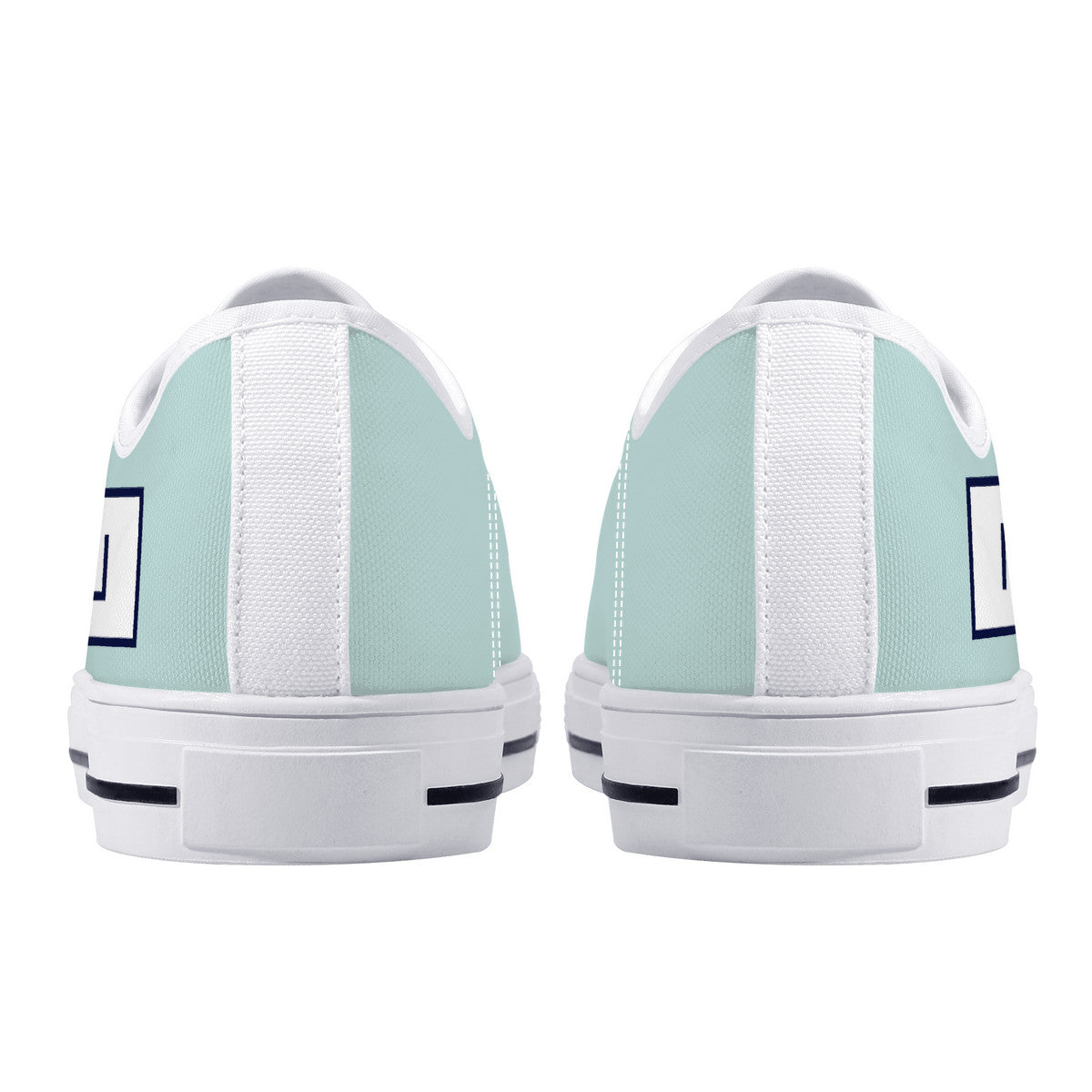 Real White Logo on Aqua Background Canvas Sneakers