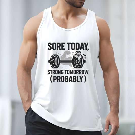 Funny Workout Tank Top Sore Today Strong Tomorrow, Workout Tank Unisex Jersey Tank