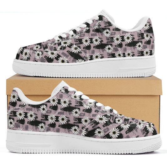 Edgy Daisy Dream with Pink and Black Grunge Unisex Air Force Sneakers