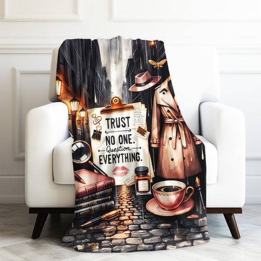 True Crime Detective Detective Party, Sarcasm Saying Velveteen Plush Blanket 3 Sizes
