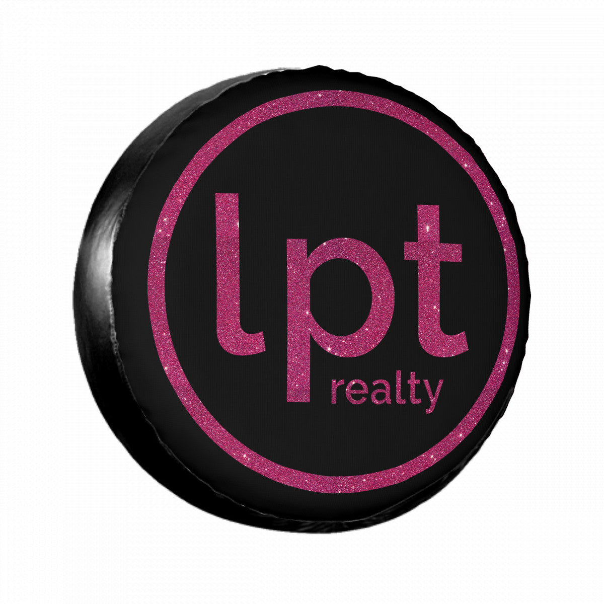 LPT Realty Logo Hot Pink Sparkle - Spare Tire Wheel Cover Sizes 14-17
